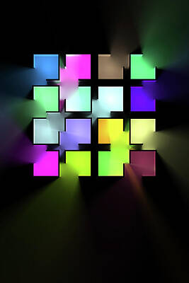 High Heel Paintings - Chromatic Cubes 1 by Scott Norris