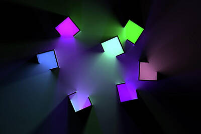 Digital Art Rights Managed Images - Chromatic Cubes 3 Royalty-Free Image by Scott Norris