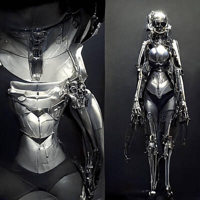 Comics Paintings - Chrome  Material  Female  Robot  Super  Tech  Level  Streaml  d7655e4b  2dc6  44c4  4fa6  21b448546e by MotionAge Designs