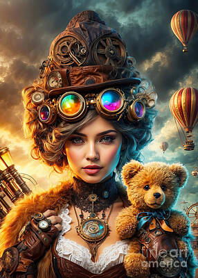 Steampunk Digital Art - Chronicles of the Steampunk Carnival by Michael Moriarty