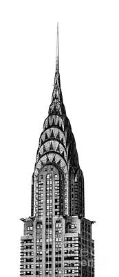 Skylines Royalty-Free and Rights-Managed Images - Chrysler Building in Black and White by Diane Diederich