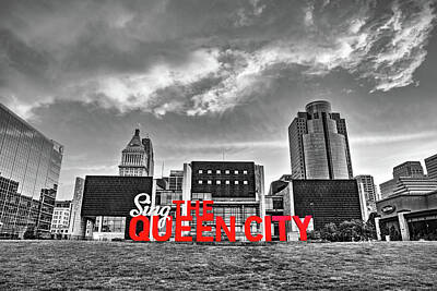 The Best Of Erin Hanson - Cincinnati Ohio Sing The Queen City Skyline - Selective Color by Gregory Ballos