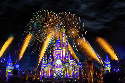 Recently Sold - Mark Andrew Thomas Royalty Free Images - Cinderella Castle Fireworks at Walt Disney World Royalty-Free Image by Mark Andrew Thomas
