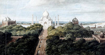 Rose - Circle of Henry Salt British 1780 1827 View of the Taj Mahal by Artistic Rifki