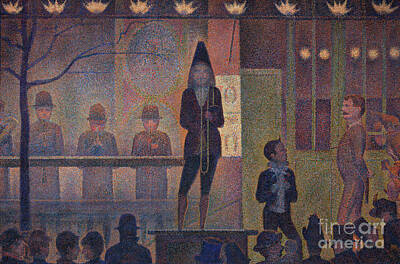 Street Posters Royalty Free Images - Circus Slideshow - Seurat Royalty-Free Image by Georges Seurat