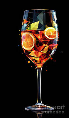 Wine Digital Art - Citrus cocktail by Sen Tinel