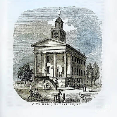 City Scenes Drawings - City Hall, Maysville, KY r4 by Historic illustrations