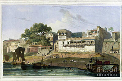 Recently Sold - City Scenes Drawings - City of Patna, on the River Ganges l1 by Historic illustrations