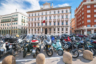Lets Be Frank - City of Trieste architecture and scooter bikes view by Brch Photography