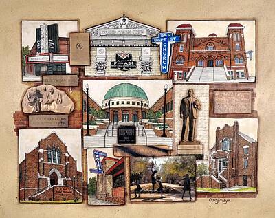 Landmarks Mixed Media - Civil Rights District by Candy Mayer