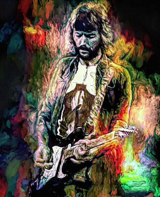 Celebrities Mixed Media - Clapton is God by Mal Bray