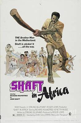 Celebrities Rights Managed Images - Classic Movie Poster - Shaft in Africa Royalty-Free Image by Esoterica Art Agency