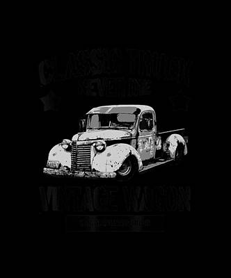Clouds Royalty Free Images - Classic Truck Never Die Vintage Wagon Gift Oldtimer Lover T-Shirt Royalty-Free Image by Julien