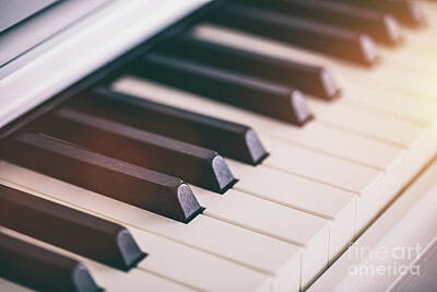 Jazz Photo Royalty Free Images - Classic white piano keyboard Royalty-Free Image by Michal Bednarek