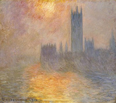 Grateful Dead Royalty Free Images - Claude Monet  Parliament At Sunset 1904 Royalty-Free Image by Arpina Shop