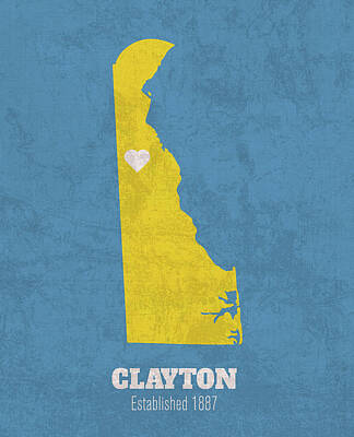 Beverly Brown Fashion - Clayton Delaware City Map Founded 1887 University of Delaware Color Palette by Design Turnpike