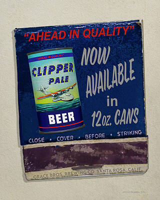 Beer Digital Art - Clipper Pale Beer Matchbook  by Jeff Johnson Graphix