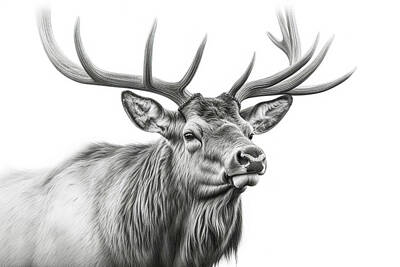Studio Grafika Vintage Posters - Close Up Of An Elk  by Athena Mckinzie