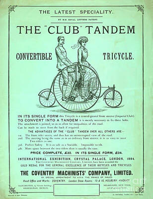 The Champagne Collection - Club Convertible Tandem tricycle advertisement b1 by Historic illustrations