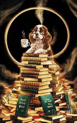 Drawings Royalty Free Images - Clumber Spaniel lover - Book Lover - Read Books - Book Lover - Gift Book Reader - Gift for Librarian - Read Books Be Kind Stay Weird - Be Kind Royalty-Free Image by Grover Mcclure