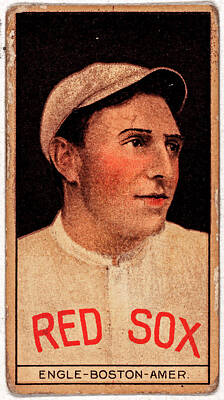 Baseball Digital Art - Clyde Engle, Boston Red Sox, baseball card portrait by Celestial Images