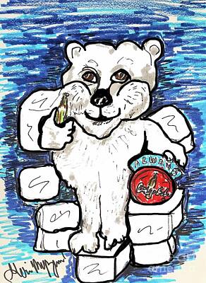 Food And Beverage Mixed Media Rights Managed Images - Coca-Cola polar bears 1992 Royalty-Free Image by Geraldine Myszenski