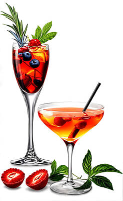 Martini Digital Art - Cocktail by Manjik Pictures