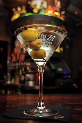 Martini Royalty-Free and Rights-Managed Images - Cocktail martini with olive by Mike Penney