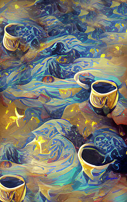Steampunk Rights Managed Images - Coffee From the Starry Night Cafe Royalty-Free Image by Floyd Snyder