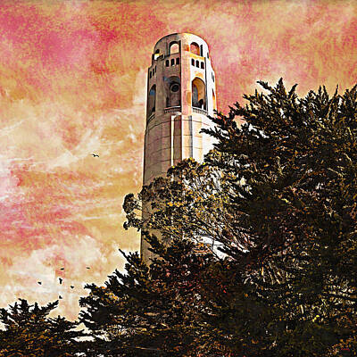 Landmarks Mixed Media - Coit Tower - City By The Bay by Glenn McCarthy Art and Photography