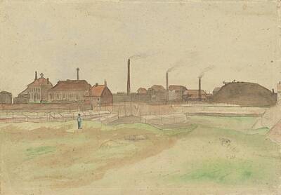 Movies Star Paintings - Coke Factory in the Borinage July  August 1879 Vincent van Gogh 1853  1890 by Arpina Shop