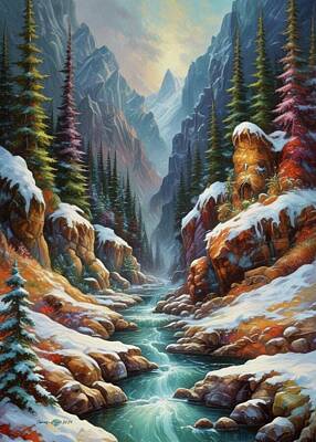 Mountain Digital Art - Cold Creek Canyon  by James Eye