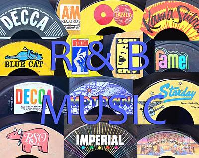 Music Royalty-Free and Rights-Managed Images - Collage of famous R and B music record labels by David Lee Thompson