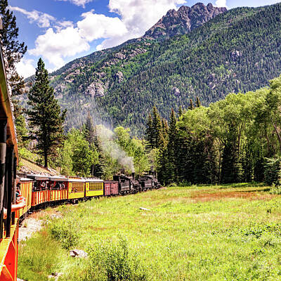 Popstar And Musician Paintings Royalty Free Images - Colorado Mountain Train Ride Royalty-Free Image by Gregory Ballos