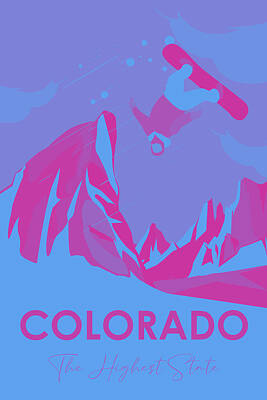 Royalty-Free and Rights-Managed Images - Colorado State Travel Poster No 1c by Celestial Images