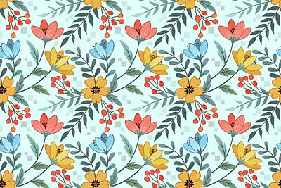 Tropical Life Royalty Free Images - Colorful flowers seamless pattern  Royalty-Free Image by Julien