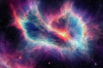 Science Fiction Royalty Free Images - Colorful Nebula in Space Royalty-Free Image by Billy Bateman