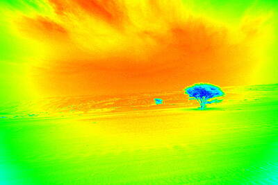 Us State Map Designs - Multicolor desert sandstorm digital art photo by Geoff Ford Photo Art