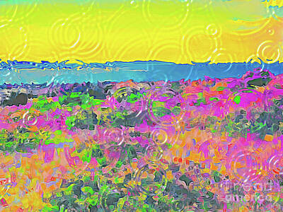 Recently Sold - Abstract Flowers Mixed Media - Colorful Sea Meadow. Textured Abstract by Antonia Surich