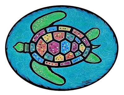 Creative Charisma - Colorful Sea Turtle 3 by Jim Harris