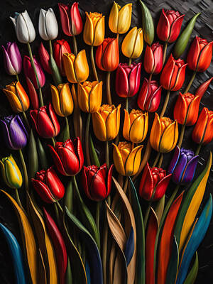 Digital Art Rights Managed Images - Colorful Tulips  Royalty-Free Image by Patricia Betts