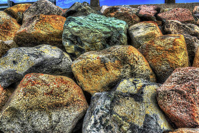 Irish Flags And Maps - Colors in a Mashpee Seawall by Wayne King