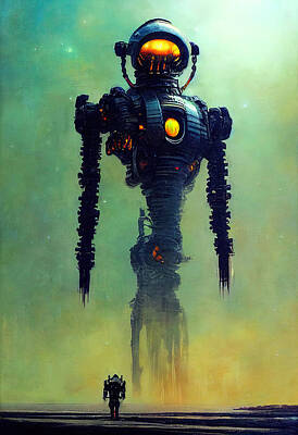 Science Fiction Royalty Free Images - Colossal Mechs, 01 Royalty-Free Image by AM FineArtPrints