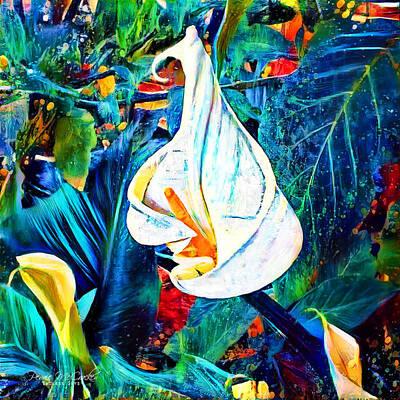 Lilies Digital Art - Colourful Ice Cream Calla Lily  by Pennie McCracken
