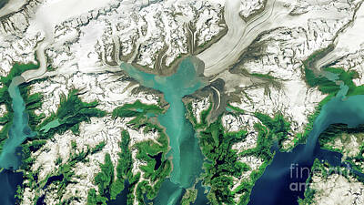 Easter Bunny - Columbia Glacier Alaska From Space by M G Whittingham