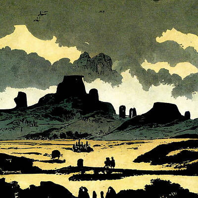Comics Paintings - Comic  Iron  Age  Grim    Dark  Wildlands  With  Caravan  Lands  8c8ea8de  2ff4  45a4  A8c5  1aed6e7 by MotionAge Designs