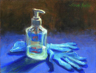 Still Life Painting Royalty Free Images - Composition in Blue Minor Royalty-Free Image by Sarah Yuster