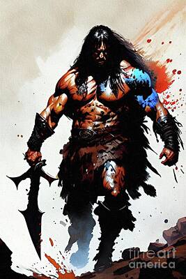 Comics Paintings - Conan the Barbarian by Esoterica Art Agency