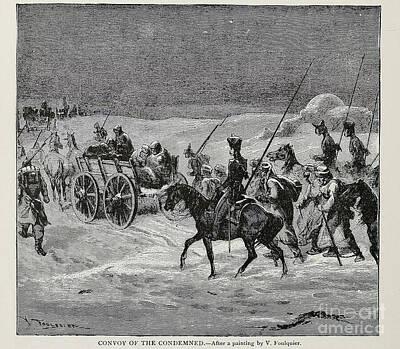 City Scenes Drawings - CONVOY OF THE CONDEMNED ac2 by Historic Illustrations