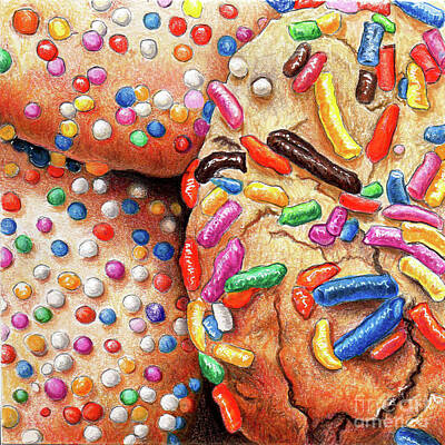 Food And Beverage Drawings - Cookies by Nancy Mueller